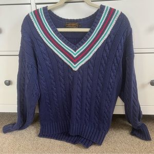 Dark blue cardigan. Comfortable and fits oversized.